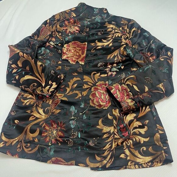 Soft Surroundings Moon Dynasty Woven Jacquard Jacket Size XS - Picture 8 of 9